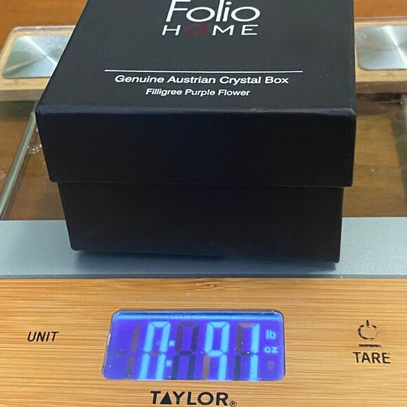 Folio Home Genuine Austrian Crystal Filligree Purple Flower Box NWT - Picture 6 of 13